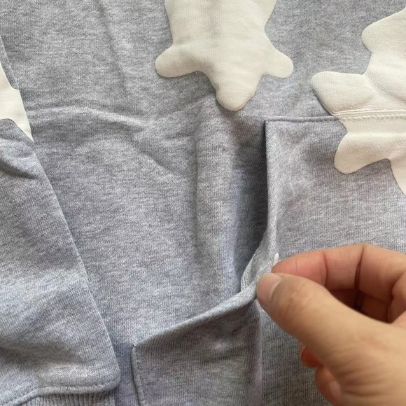 Sp5der Beluga light gray white star spider hoodie - Picture 8 of 10